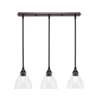 Toltec Lighting - 25-DG-4760 - Three Light Linear Pendalier - Stem - Dark Granite