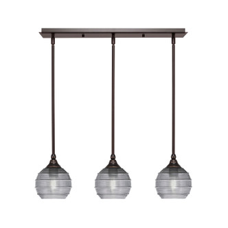 Toltec Lighting - 25-DG-5112 - Three Light Linear Pendalier - Stem - Dark Granite
