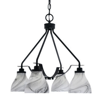 Toltec Lighting - 2604-MB-4769 - Three Light Chandelier - Odyssey - Matte Black