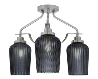 Toltec Lighting - 2607-BN-4252 - Three Light Semi-Flush Mount - Odyssey - Brushed Nickel