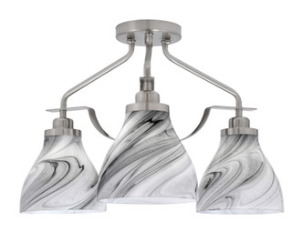 Toltec Lighting - 2607-BN-4769 - Three Light Semi-Flush Mount - Odyssey - Brushed Nickel