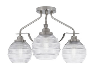 Toltec Lighting - 2607-BN-5110 - Three Light Semi-Flush Mount - Odyssey - Brushed Nickel
