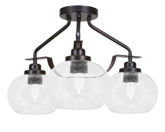 Toltec Lighting - 2607-MB-202 - Three Light Semi-Flush Mount - Odyssey - Matte Black