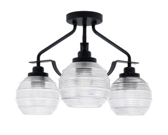 Toltec Lighting - 2607-MB-5110 - Three Light Semi-Flush Mount - Odyssey - Matte Black