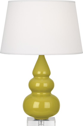 Robert Abbey - CI33X - One Light Accent Lamp - Small Triple Gourd - Citron Glazed Ceramic w/Deep Patina Bronzeed