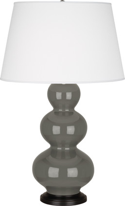Robert Abbey - CR41X - One Light Table Lamp - Triple Gourd - Ash Glazed Ceramic w/Deep Patina Bronzeed