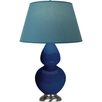 Robert Abbey - CT22B - One Light Table Lamp - Double Gourd - Cobalt Glazed Ceramic w/Antique Silver