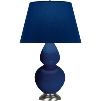Robert Abbey - CT22N - One Light Table Lamp - Double Gourd - Cobalt Glazed Ceramic w/Antique Silver