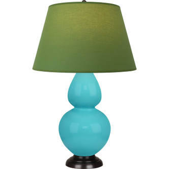 Robert Abbey - EB21G - One Light Table Lamp - Double Gourd - Egg Blue Glazed Ceramic w/Deep Patina Bronze