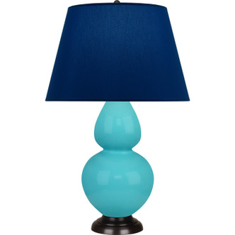 Robert Abbey - EB21N - One Light Table Lamp - Double Gourd - Egg Blue Glazed Ceramic w/Deep Patina Bronze