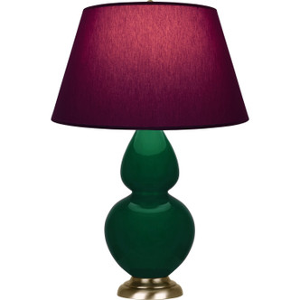 Robert Abbey - JU20P - One Light Table Lamp - Double Gourd - Jungle Glazed Ceramic w/Antique Natural Brass