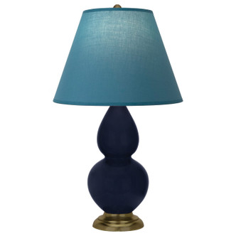 Robert Abbey - MB10B - One Light Accent Lamp - Small Double Gourd - Midnight Blue Glazed Ceramic w/Antique Natural Brass