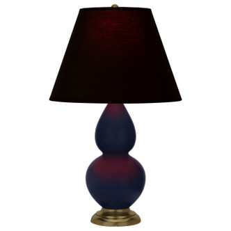 Robert Abbey - MB10K - One Light Accent Lamp - Small Double Gourd - Midnight Blue Glazed Ceramic w/Antique Natural Brass
