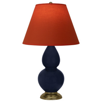 Robert Abbey - MB10T - One Light Accent Lamp - Small Double Gourd - Midnight Blue Glazed Ceramic w/Antique Natural Brass