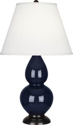 Robert Abbey - MB11X - One Light Accent Lamp - Small Double Gourd - Midnight Blue Glazed Ceramic w/Deep Patina Bronze