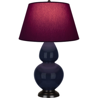 Robert Abbey - MB21P - One Light Table Lamp - Double Gourd - Midnight Blue Glazed Ceramic w/Deep Patina Bronze