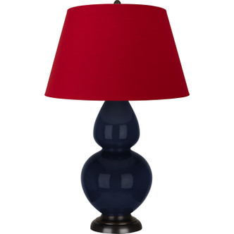 Robert Abbey - MB21R - One Light Table Lamp - Double Gourd - Midnight Blue Glazed Ceramic w/Deep Patina Bronze