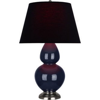 Robert Abbey - MB22K - One Light Table Lamp - Double Gourd - Midnight Blue Glazed Ceramic w/Antique Silver