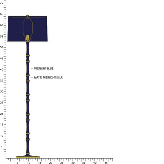 Robert Abbey - MB73MMBX - One Light Floor Lamp - Kane - Midnight Blue Matte Midnight Blue w/Modern Brass