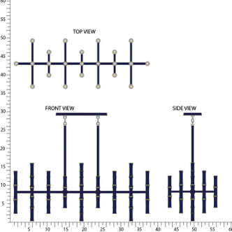 Robert Abbey - MB78 - 42 Light Pendant - Kane - Midnight Blue w/Polished Nickel