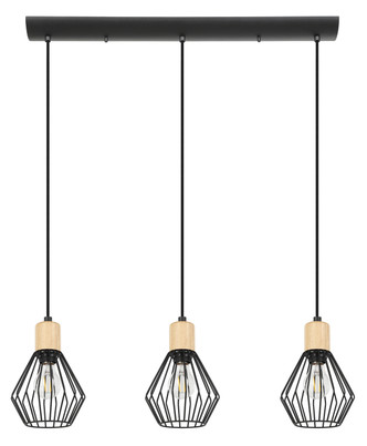 Eglo USA - 43378A - Three Light Pendant - Palmorla - Structured Black