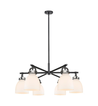 Innovations - 410-6CR-BK-G412-7WH - Six Light Chandelier - Downtown Urban - Matte Black