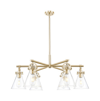 Innovations - 410-6CR-CB-G411-7CL - Six Light Chandelier - Downtown Urban - Champagne Bronze