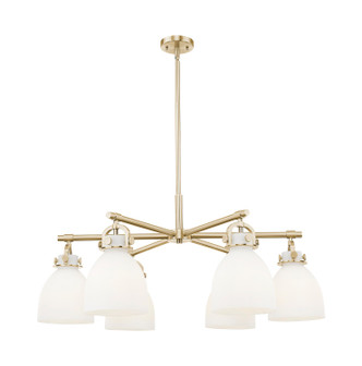 Innovations - 410-6CR-CB-G412-7WH - Six Light Chandelier - Downtown Urban - Champagne Bronze