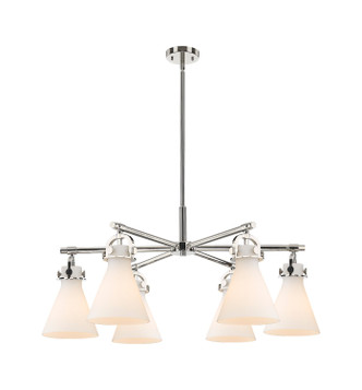 Innovations - 410-6CR-PN-G411-7WH - Six Light Chandelier - Downtown Urban - Polished Nickel