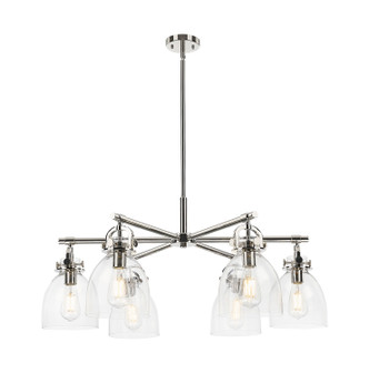 Innovations - 410-6CR-PN-G412-7CL - Six Light Chandelier - Downtown Urban - Polished Nickel