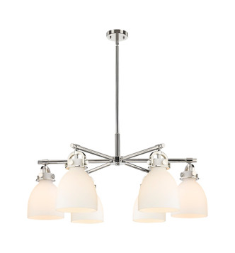 Innovations - 410-6CR-PN-G412-7WH - Six Light Chandelier - Downtown Urban - Polished Nickel