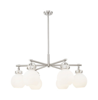 Innovations - 410-6CR-SN-G410-7WH - Six Light Chandelier - Downtown Urban - Satin Nickel