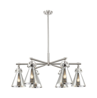 Innovations - 410-6CR-SN-G411-7SM - Six Light Chandelier - Downtown Urban - Satin Nickel