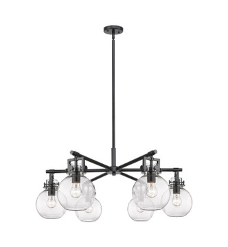 Innovations - 411-6CR-BK-G410-7CL - Six Light Chandelier - Downtown Urban - Matte Black