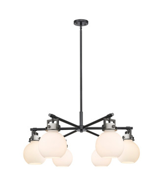 Innovations - 411-6CR-BK-G410-7WH - Six Light Chandelier - Downtown Urban - Matte Black