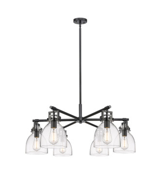 Innovations - 411-6CR-BK-G412-7CL - Six Light Chandelier - Downtown Urban - Matte Black