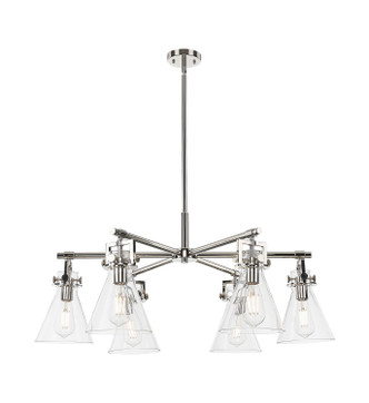 Innovations - 411-6CR-PN-G411-7CL - Six Light Chandelier - Downtown Urban - Polished Nickel