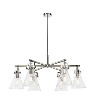 Innovations - 411-6CR-PN-G411-7SDY - Six Light Chandelier - Downtown Urban - Polished Nickel