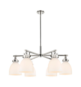 Innovations - 411-6CR-PN-G412-7WH - Six Light Chandelier - Downtown Urban - Polished Nickel