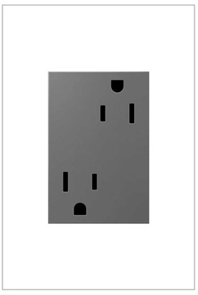 Legrand - ARTR153M4 - 15A Dual Tamper-Resistant Plus-Size Outlet - adorne - Magnesium