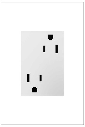 Legrand - ARTR153W4 - 15A Dual Tamper-Resistant Plus-Size Outlet - adorne - White