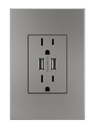 adorne Dual-USB Outlet (ARTRUSB153M4)