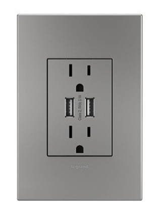 Legrand - ARTRUSB153M4WP - Dual-USB Outlet - Adorne - Magnesium