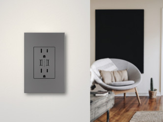 adorne Dual-USB Outlet with Wall Plate (ARTRUSB153M4WP)