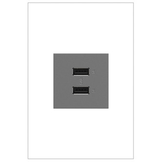Legrand - ARUSB2AA6M4 - Ultra-Fast USB Type-A/A Outlet Module - adorne - Magnesium