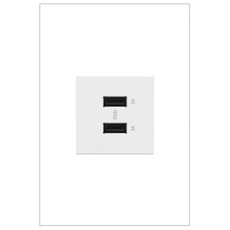 Legrand - ARUSB2AA6W4 - Ultra-Fast USB Type-A/A Outlet Module - adorne - White
