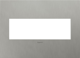Legrand - AWC3GBS4 - Three-Gang Screwless Wall Plate - adorne - Brushed Stainless Steel