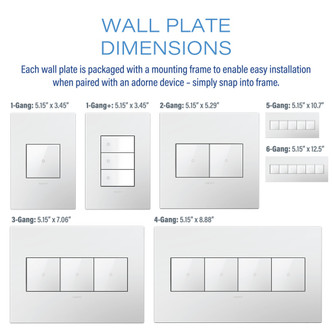 adorne One-Gang Screwless Wall Plate with Microban (AWP1G3EG)