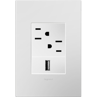 adorne One-Gang-Plus Screwless Wall Plate with Microban (AWP1G3PW4)