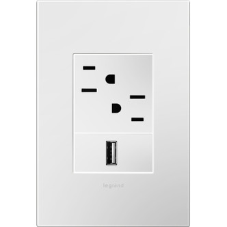adorne One-Gang-Plus Screwless Wall Plate with Microban (AWP1G3WH4)